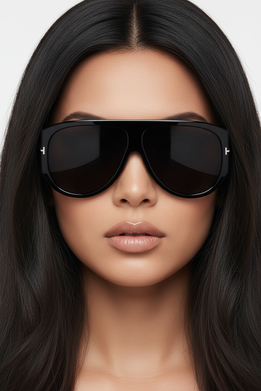Siyah Aviator Bayan Gözlüğü - Kadın Model