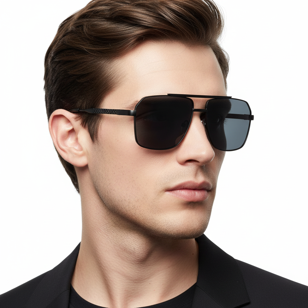 Kare Aviator Güneş Gözlüğü - Model Sağdan