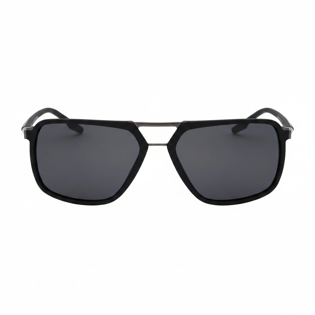 Unisex kare aviator güneş gözlüğü beyaz arka plan