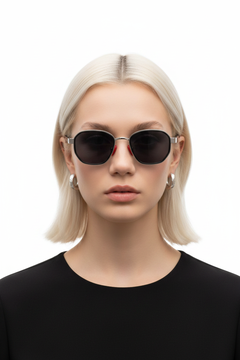 Kadın modelde unisex güneş gözlüğü