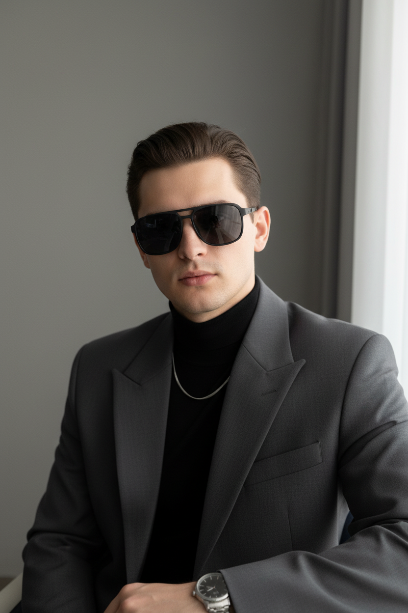 Model polarize aviator gözlük lifestyle